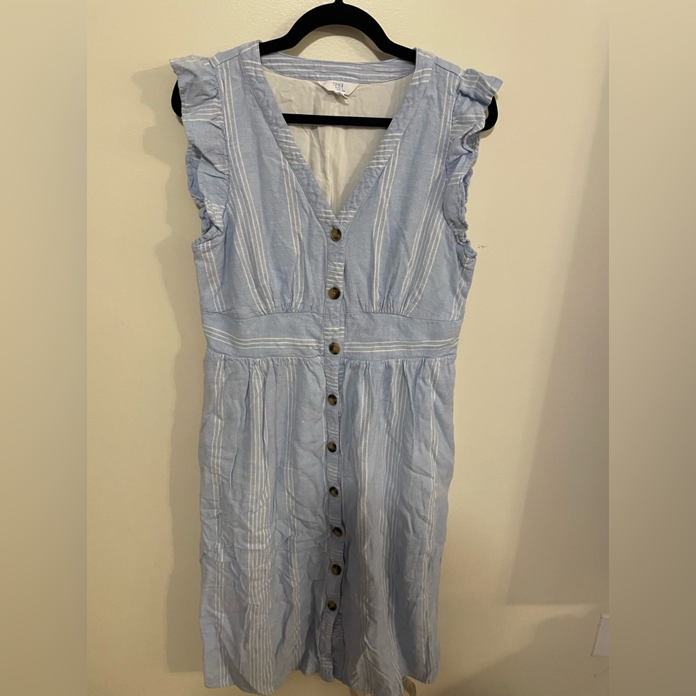 Blue and white stripped dress